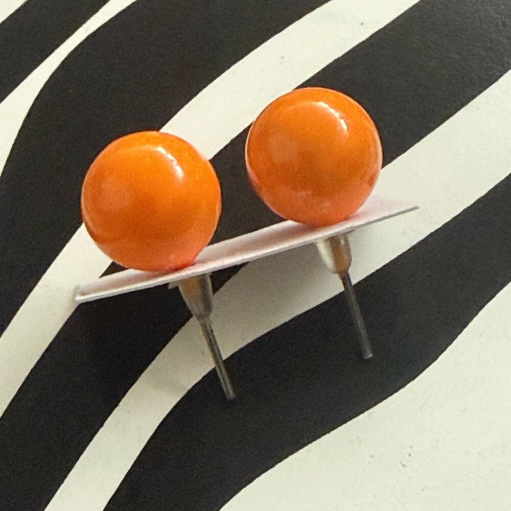 4 for $20 Orange Ball Stud Earrings